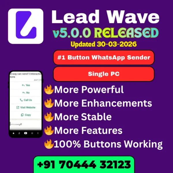 Bulk WhatsApp Button Sender - Lead Wave v5.0.0