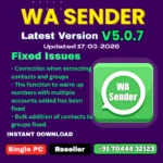 WA Sender 5.0.7 - WaSender Latest Update
