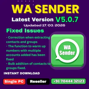 WA Sender 5.0.7 - WaSender Latest Update