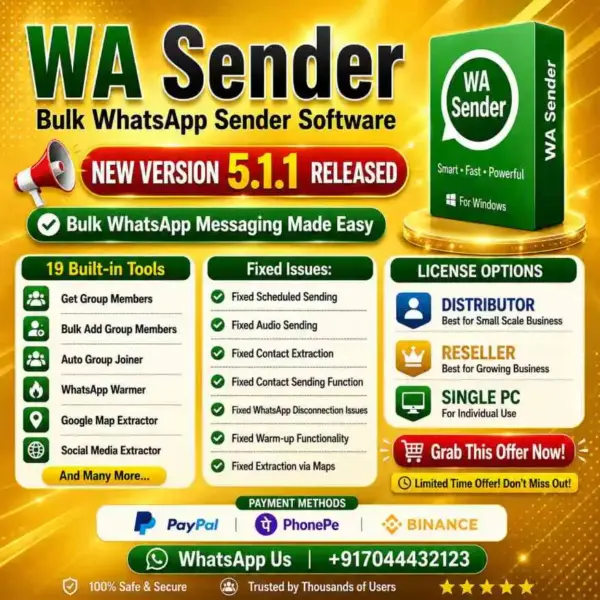 WA Sender 5.1.1 - WaSender Latest Update